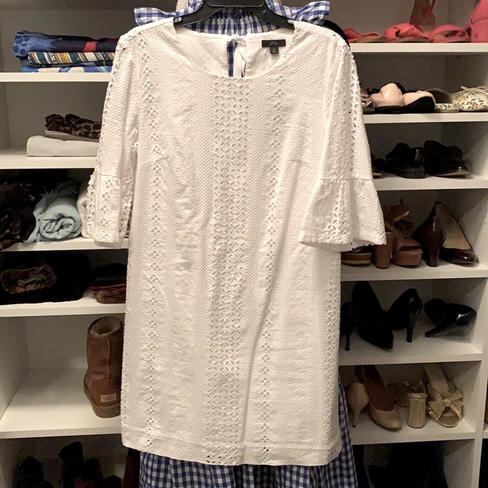 J. Crew White Eyelet Dress